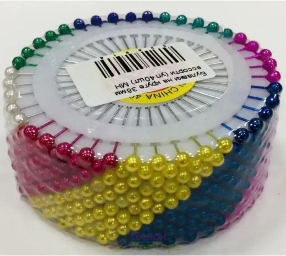 Набор булавок портняжных шариковых 12листов/480игл